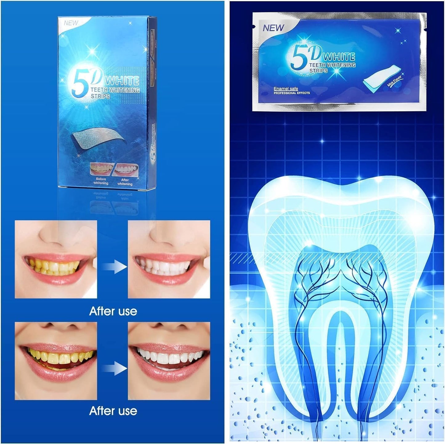 Homeadvisor™ 5D Teeth Whitening Strips